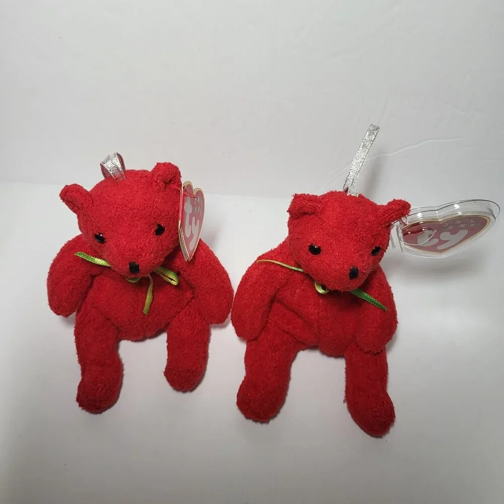 Mistlestoe Ty Jingle Beanies Plush Ornament 2002 Set of 2